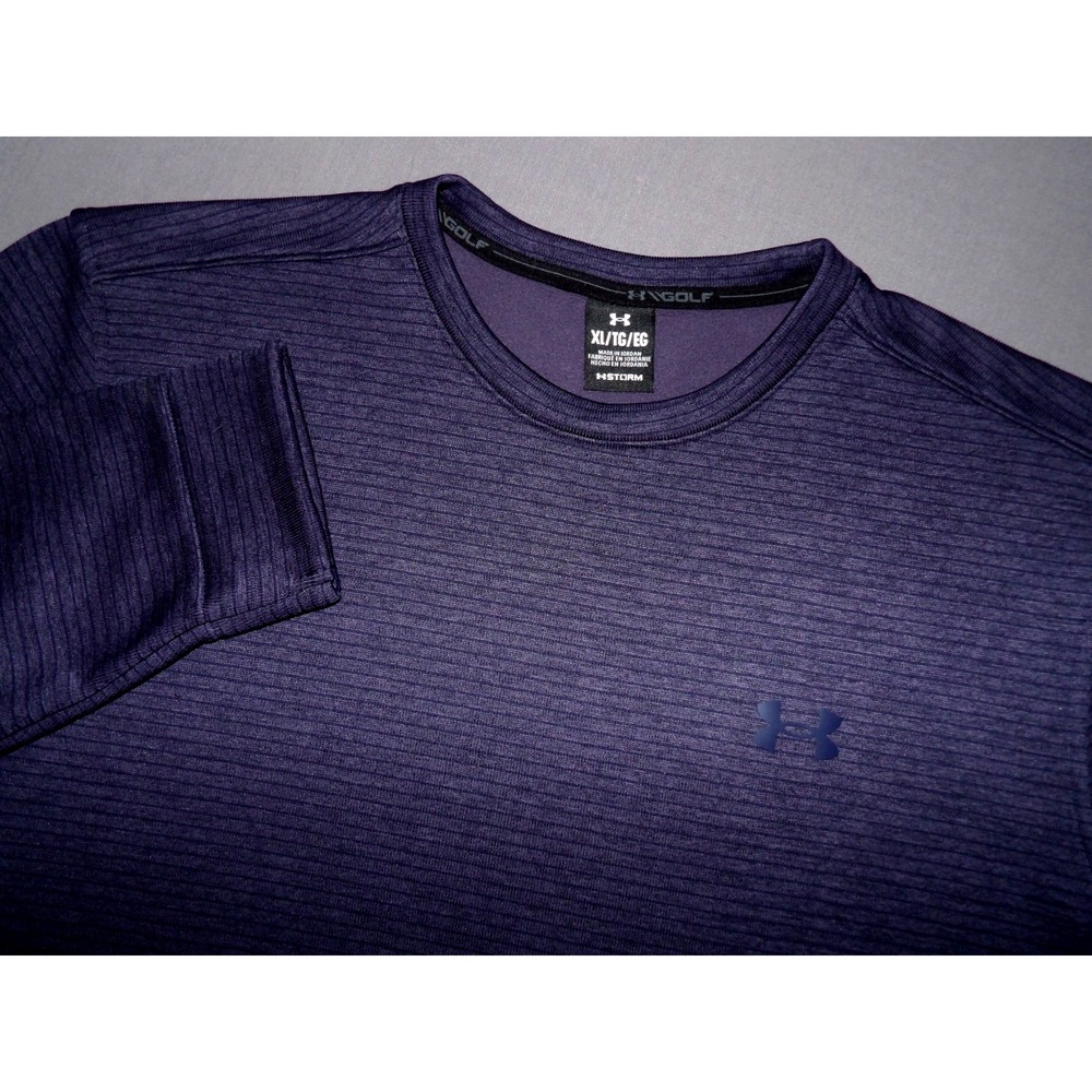 Under Armour STORM GOLF Navy Blue Striped Pull Over Sweatshirt Men's XL